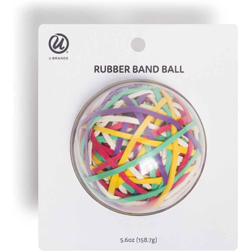 image:imageU Brands Ball Of Rubber Bands 175 Count Assorted Colors Office School Home Supplies