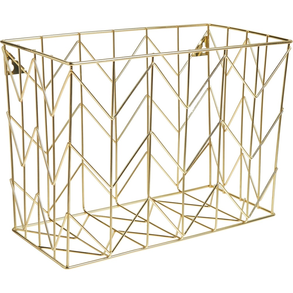 image:imageU Brands Desktop Hanging File Organizer Gold Wire Metal Letter Size File Holder Steel Wire Document amp Folder Organizer for Office Desk Home Classroom937H x 122W x 685D inches Pack of 6