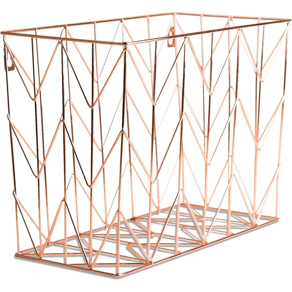 image:imageU Brands Hanging File Desk Organizer Rose Gold Wire Metal 854U0206Hanging File Desk Organizer
