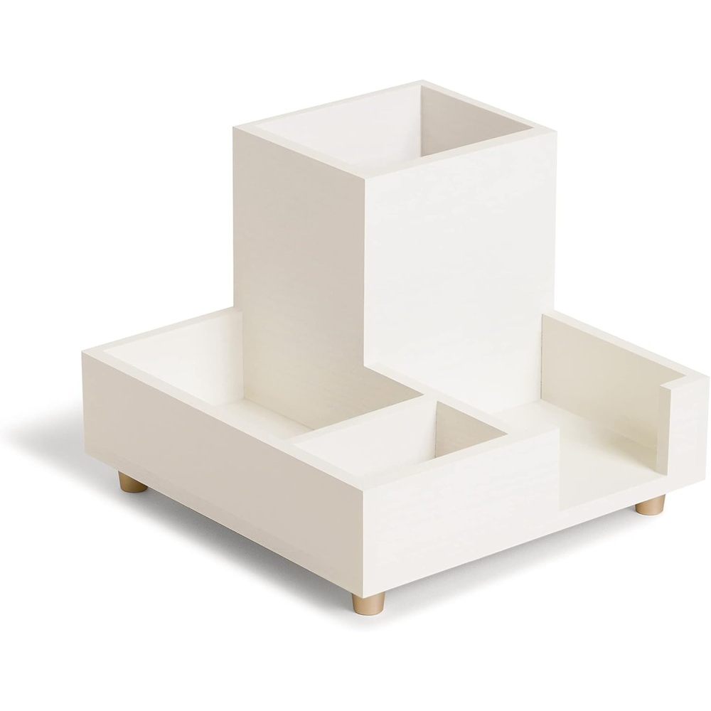image:imageU Brands Juliet Compartment Cup Office Organization Supplies White and Gold 1 Count