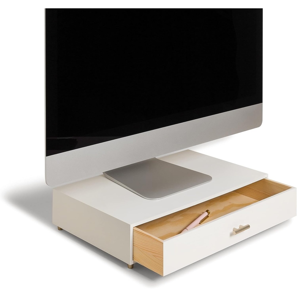 image:imageU Brands Juliet Monitor Stand Office Organization Supplies White and Gold 1 Count