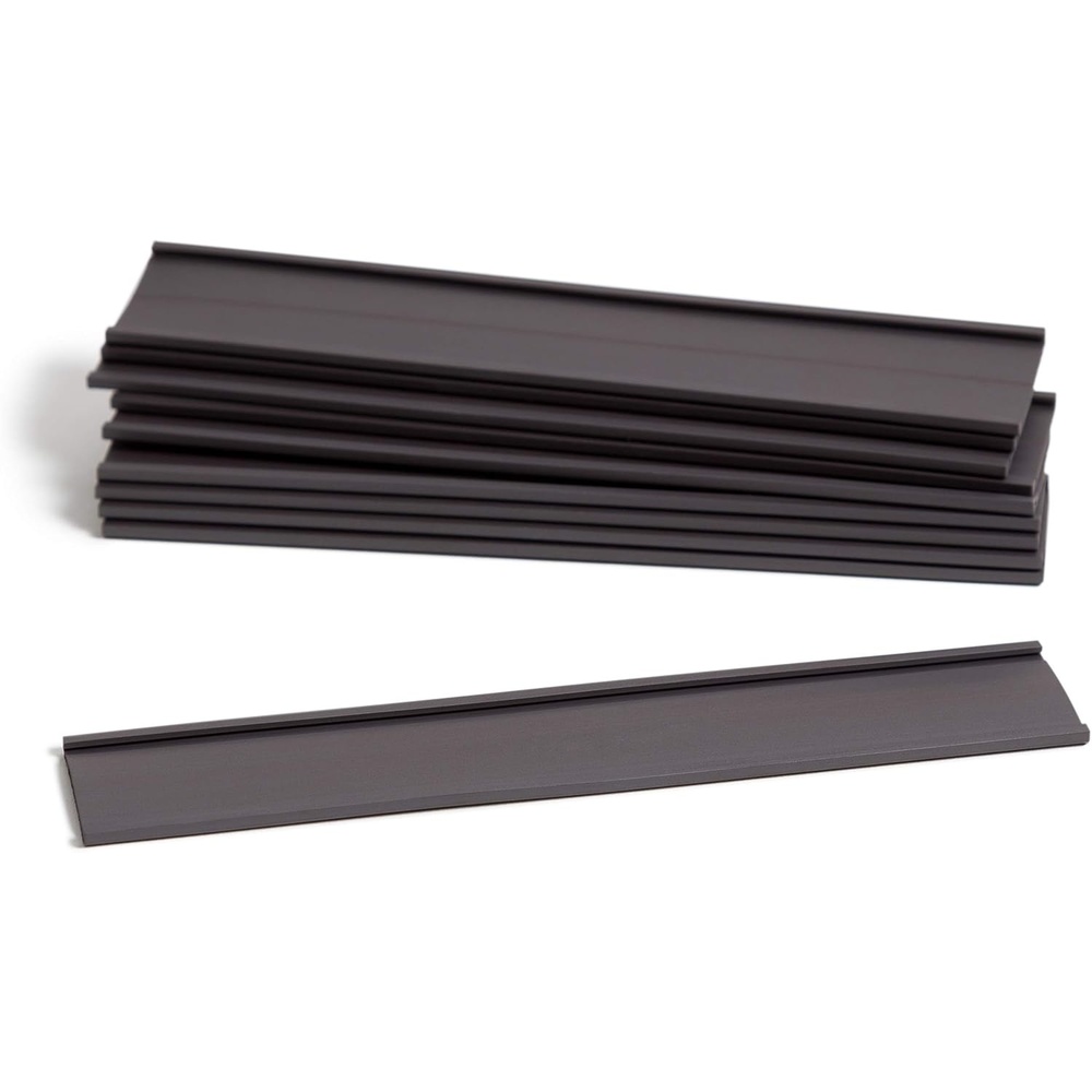 image:imageU Brands Magnetic Label Holders 6 x 2 Black 10Pack Reusable Magnetic Card Holders for Shelving Warehouse Racks File Cabinets and Metal Surfaces6 X 1