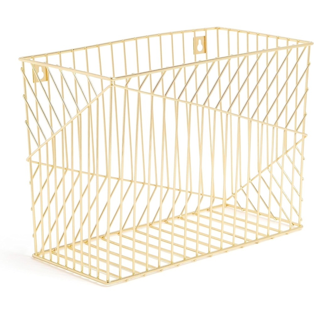 image:imageU Brands Metal Hanging File Organizer Letter Size Desktop Accessory Vena Collection GoldPack of 6