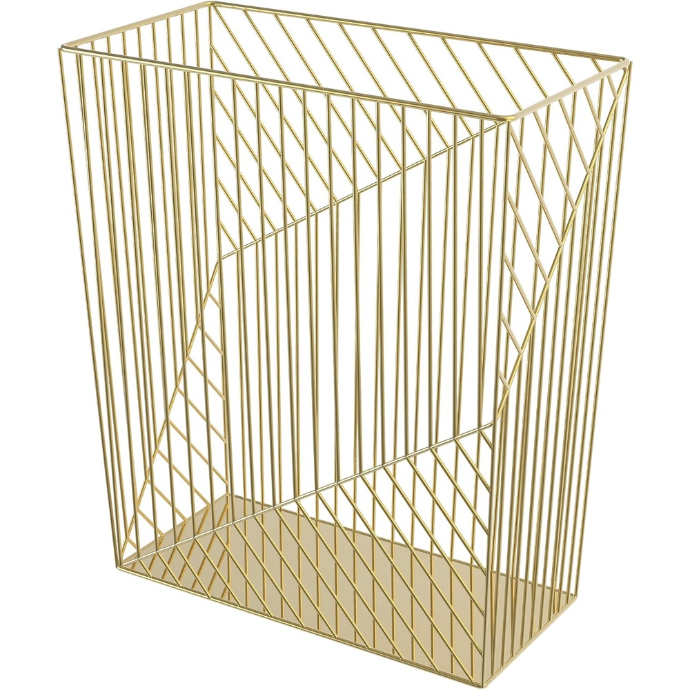 image:imageU Brands Metal Trash Can Vena Collection 6 Gallon Capacity Gold 3232U02061 Unit Pack of 6