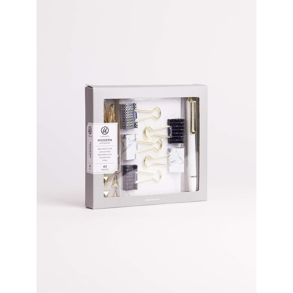 image:imageU Brands Modern Office Kit Marble Black and Gold 43 Pieces 058U0424