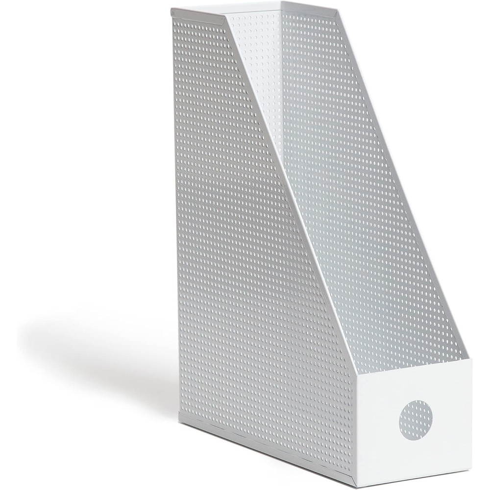 image:imageU Brands Modern Perforated Magazine Holder Office Supplies Metal White 122 x 374 x 965 1 Count