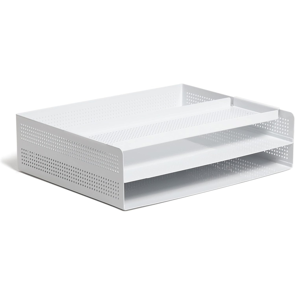 image:imageU Brands Modern Perforated Paper Tray Office Supplies Metal White 1 Count