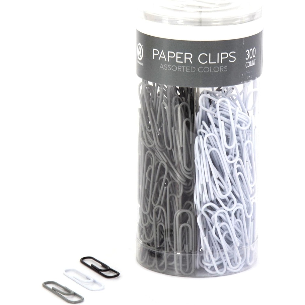 image:imageU Brands Paper Clips Medium 118Inch Black White and Gray Fashion Colors 300Count