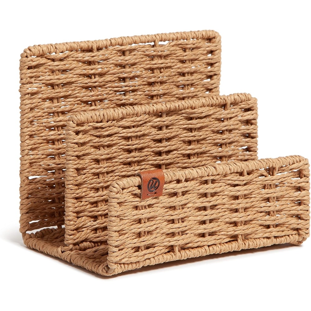 image:imageU Brands Woven Letter Sorter RattanInspired Wicker Style Office Organization Supplies 1 Count