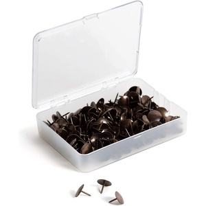 U Brands 3092U0624 Fashion Metal Thumbtacks, Metal, Brass, 3/8-Inch, 200/Pack(Brass)