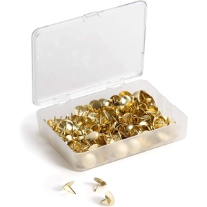 U Brands 3092U0624 Fashion Metal Thumbtacks, Metal, Brass, 3/8-Inch, 200/Pack(Gold)