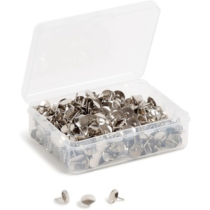U Brands 3092U0624 Fashion Metal Thumbtacks, Metal, Brass, 3/8-Inch, 200/Pack(Silver)
