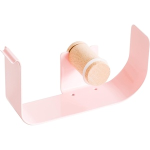 U Brands 3549A04-24 Metal Tape Dispenser, Desktop Accessory, Arc Collection, 1” Core, Grey(Pink)