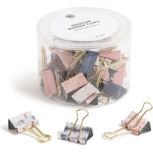U Brands Fashion Binder Clips, Soft Dye with Gold Prongs, Office Organization Supplies, 32mm, 36 Count
