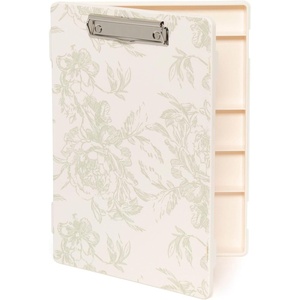 U Brands Fashion Storage Clipboard, Romantic Vintage Print, 8 Interior Dividers, Metal Clip, Hard Writing Surface, 13 x 9.8 Inches(Romantic Vintage)