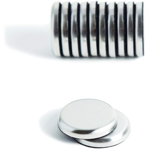 U Brands High Energy Brushed Metal Magnets for Glass Dry Erase Boards, 1.25”, Silver, 12-Count (2911U00-12)(Silver)