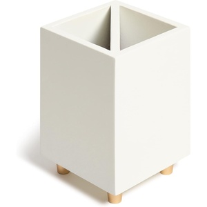 U Brands Juliet Pencil Cup, Office Organization Supplies, White and Gold, 1 Count