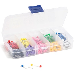 U Brands Map Pins Set, Office Supplies, Assorted Colors, 4mm Diameter, 15mm L, 500 Count