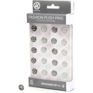 U Brands Map Push Pins, Assorted Colors, 300-Count (3086U06-24)(Black/White/Gray)