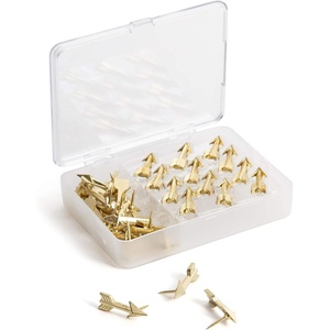 U Brands Metal Arrow Push Pins, Gold Finish, 36-Count, Durable Steel Pins for Bulletin Boards, Cork Boards & Office Décor