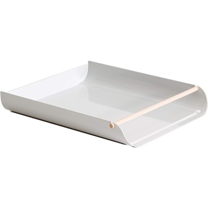 U Brands Metal Paper Tray, Letter Size, Desktop Accessory, Arc Collection, Grey, 3548A02-06(Gray)