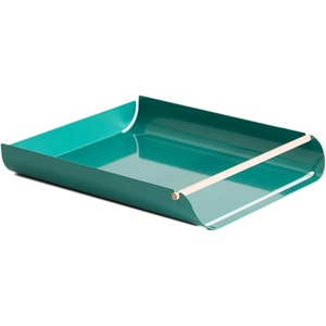 U Brands Metal Paper Tray, Letter Size, Desktop Accessory, Arc Collection, Grey, 3548A02-06(Green)
