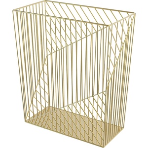 U Brands Metal Trash Can, Vena Collection, 6 Gallon Capacity, Gold (3232U02-06)(1 Unit (Pack of 6))