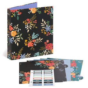 U Brands Midnight Blossoms 1″ Binder with 5 Tab Dividers and Labels, Multicolored Floral Print, Silver Metal O-Rings