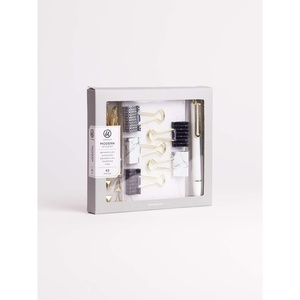 U Brands Modern Office Kit, Marble, Black and Gold, 43 Pieces (058U04-24)