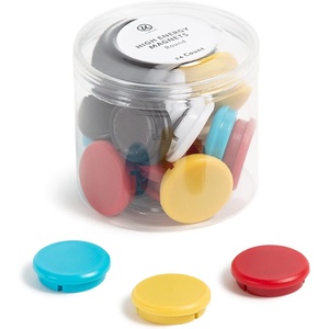 U Brands Neodymium Cube Magnets, Office Supplies, Assorted Colors, 0.5, 24 Count(Circle)