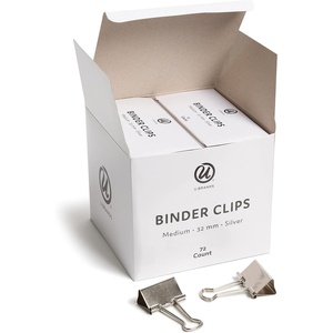 U Brands Small Binder Clips, Metallic Silver, Office Organization Supplies, 19mm, 72 Count(Medium)