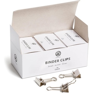 U Brands Small Binder Clips, Metallic Silver, Office Organization Supplies, 19mm, 72 Count(Small)