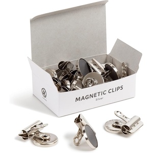 U Brands Strong Refrigerator Magnet Clips, Silver, Office Organization Supplies, White Board Accessories, 12 Count(Silver)