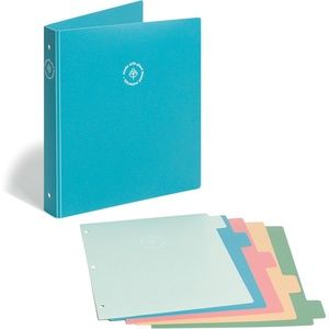 U Brands U-Eco Poly Binder + 5 Tab Divider Set, 8.5” x 11”, Orchid, Two-Pockets, Letter Size (6606U01-12)(Ocean Blue)