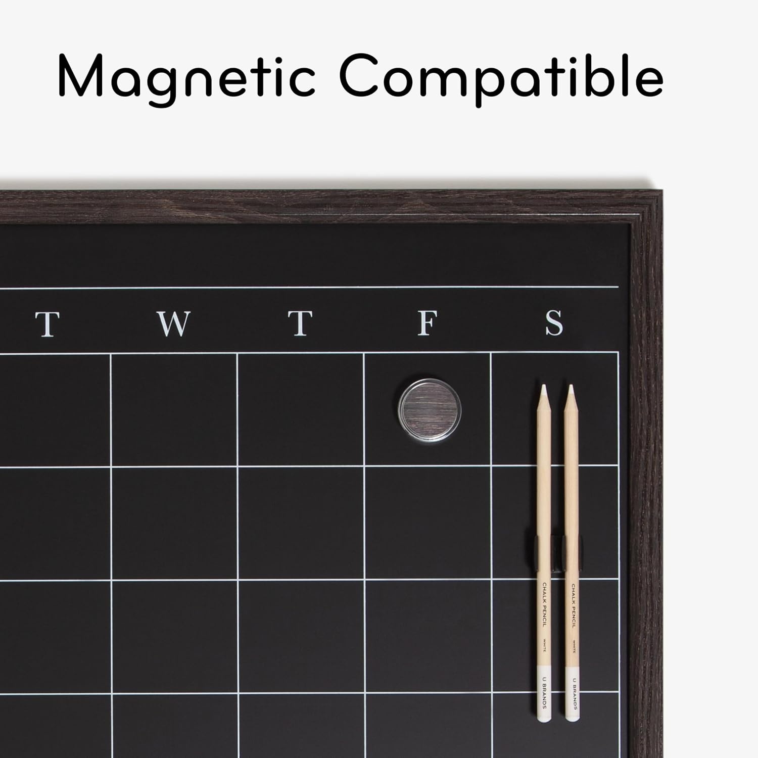 image:imageU Brands 16 x 20 Magnetic Monthly Calendar Chalkboard with Rustic Wood Frame Blackboard Surface Wall Mountable Monthly Planner Board Magnetic Calendar for Home Office Kitchen ClassroomRustic Wood Style Frame