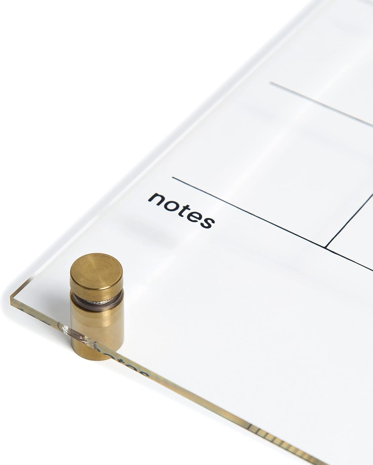 image:imageU Brands Acrylic Monthly Dry Erase Calendar White Board Clear with Gold Finish Hardware 16 x 16