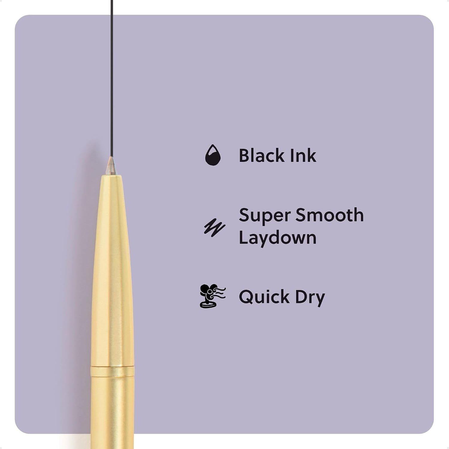 image:imageU Brands Avalon Electroplated Rose Gold Gel Pens Set of 2 with 2 Refills 07mm Medium Point Smooth Black Ink Durable Designer FinishGold