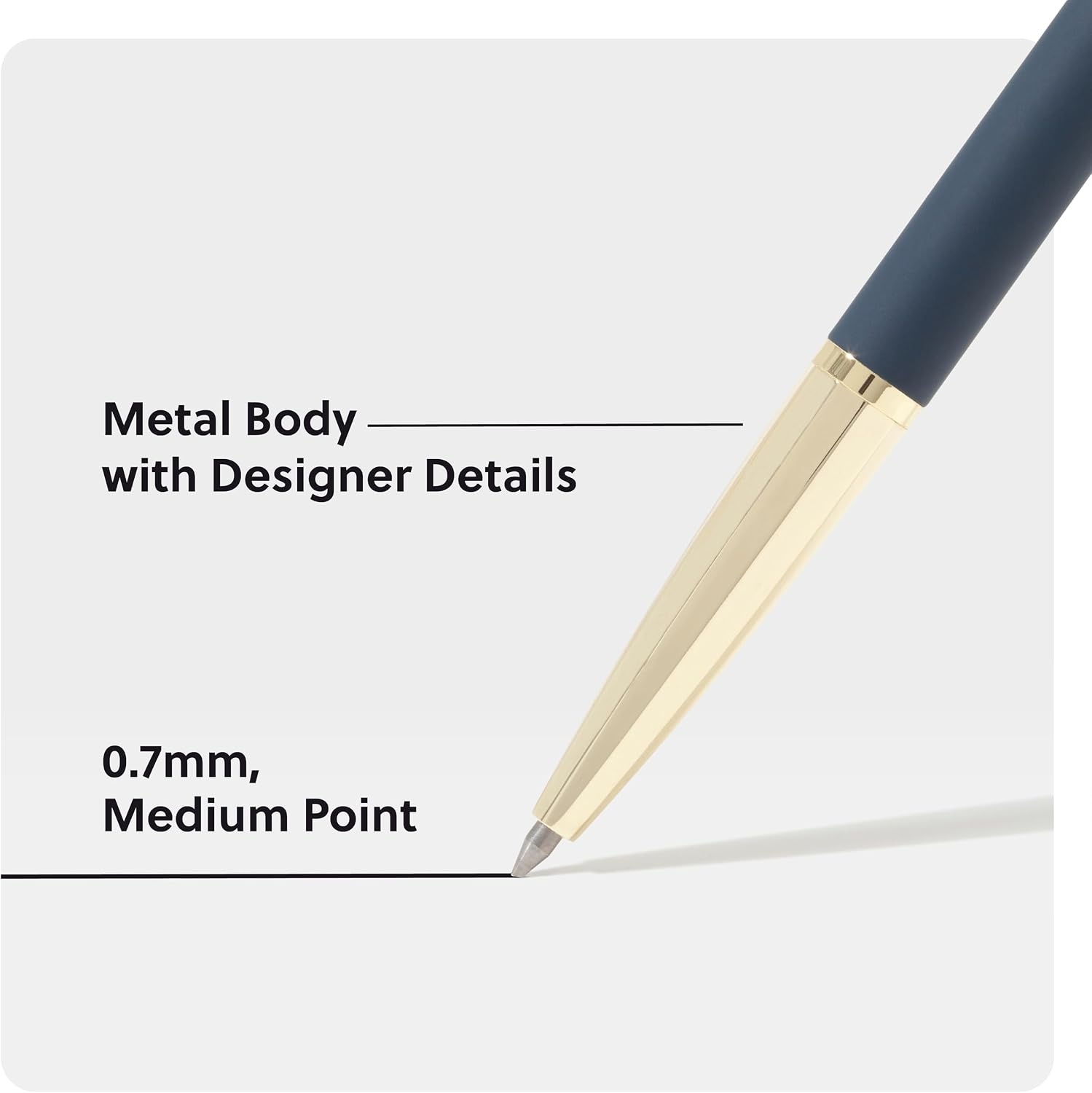 image:imageU Brands Avalon Electroplated Rose Gold Gel Pens Set of 2 with 2 Refills 07mm Medium Point Smooth Black Ink Durable Designer FinishMidCentury Geo