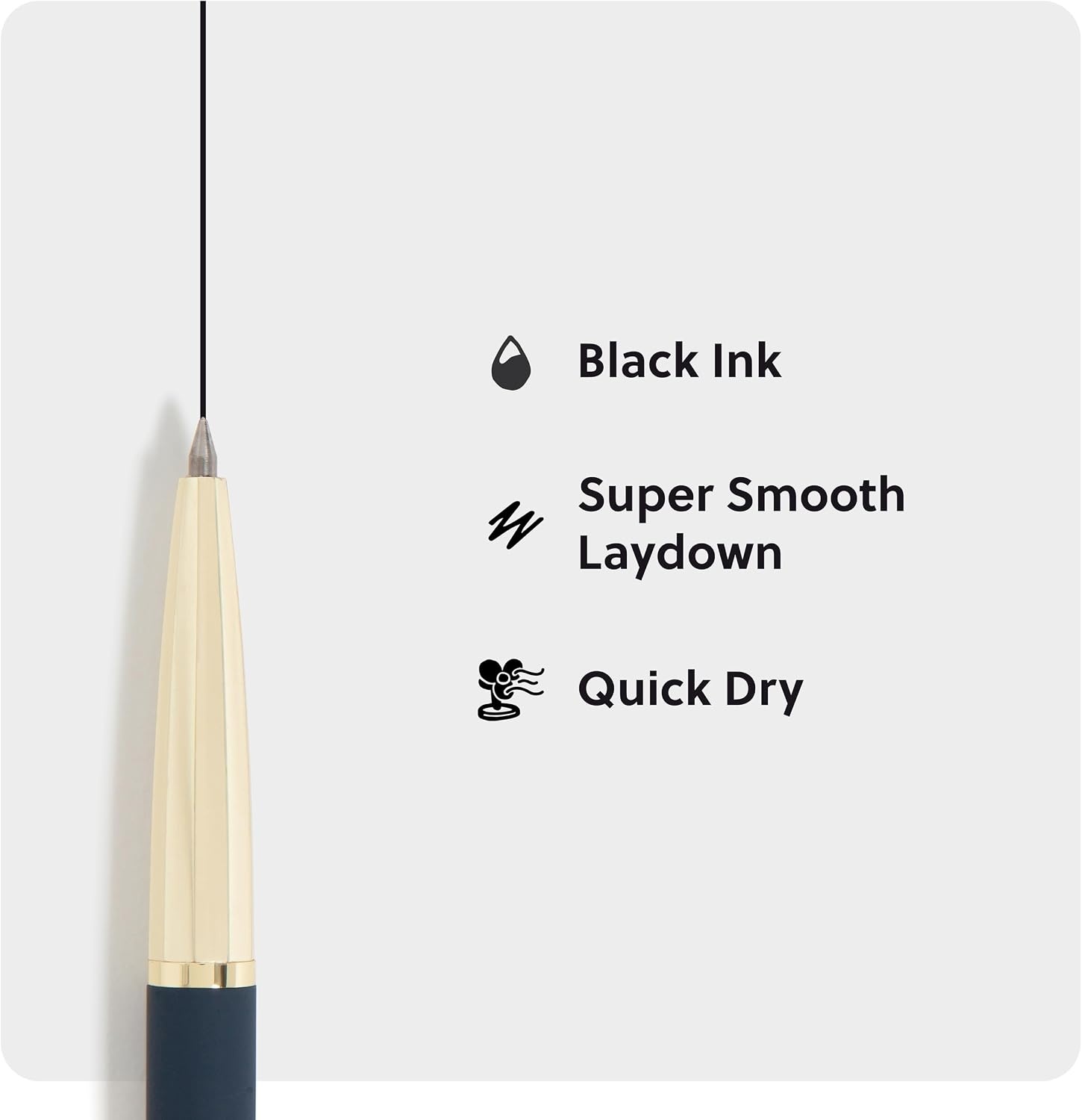 image:imageU Brands Avalon Electroplated Rose Gold Gel Pens Set of 2 with 2 Refills 07mm Medium Point Smooth Black Ink Durable Designer FinishMidCentury Geo