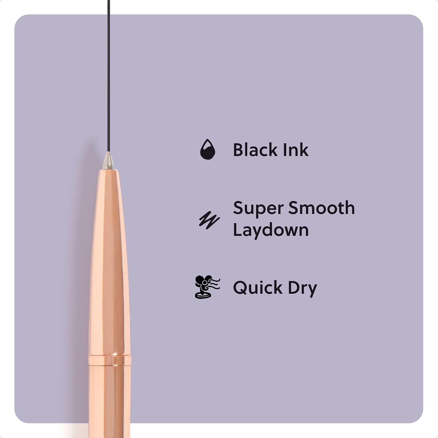 image:imageU Brands Avalon Electroplated Rose Gold Gel Pens Set of 2 with 2 Refills 07mm Medium Point Smooth Black Ink Durable Designer FinishRose Gold