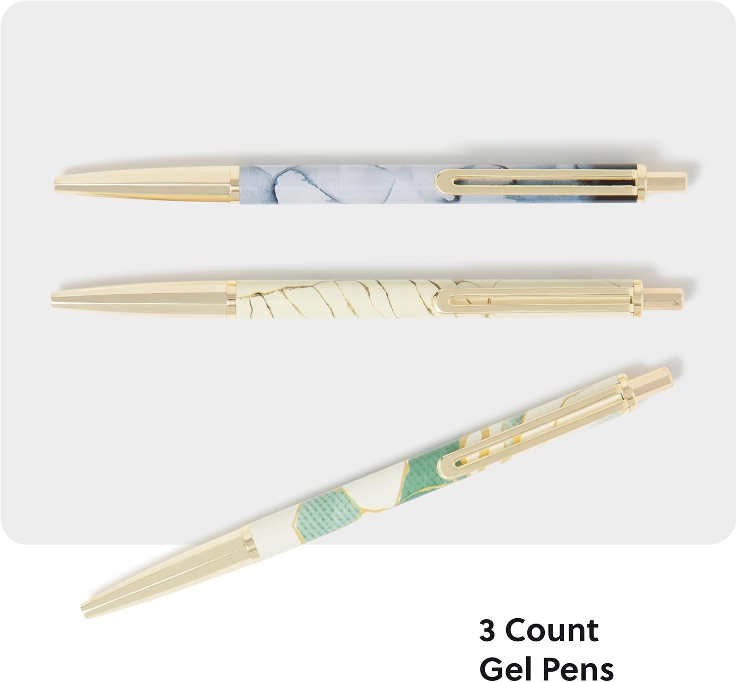 image:imageU Brands Avalon Electroplated Rose Gold Gel Pens Set of 2 with 2 Refills 07mm Medium Point Smooth Black Ink Durable Designer FinishSet In Stone
