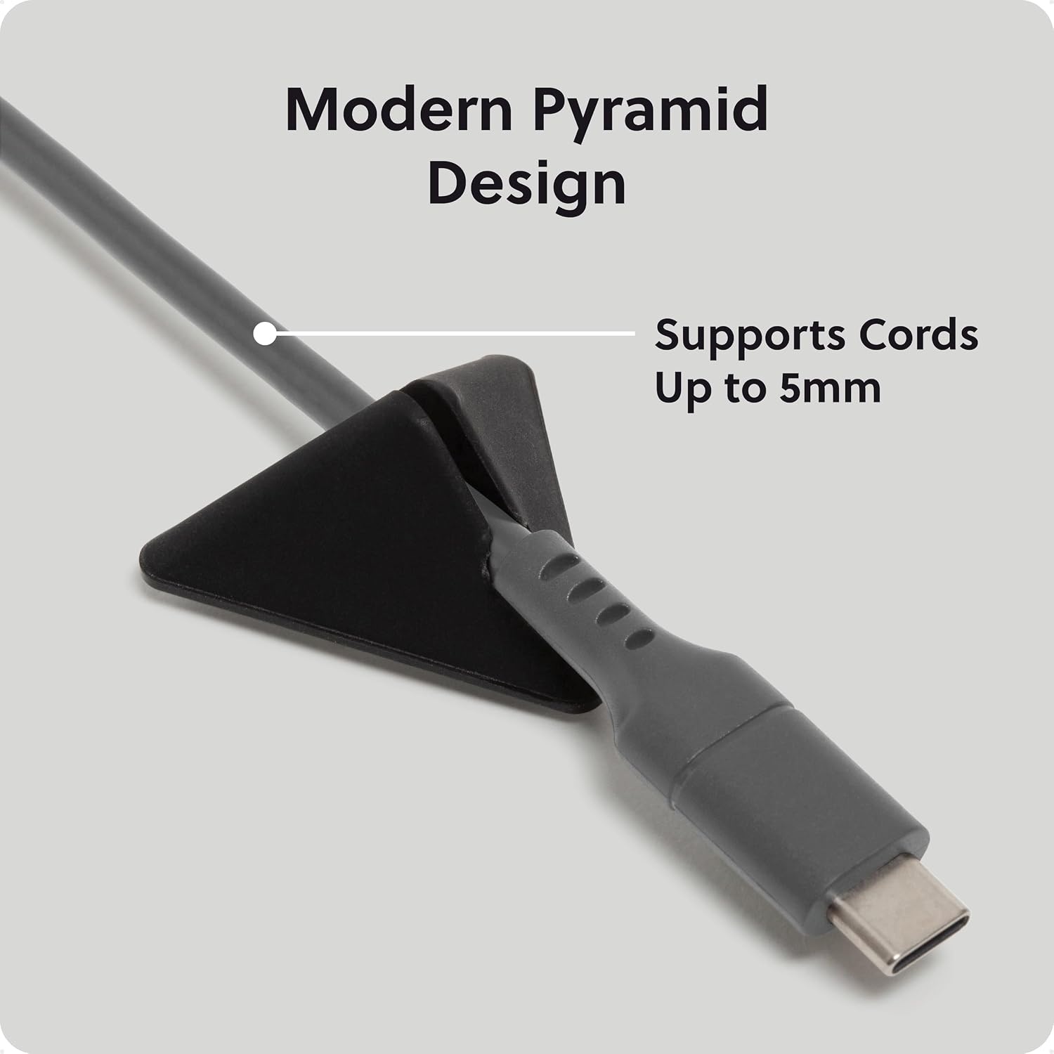 image:imageU Brands Black Silicone Pyramid Cable Clips 12 Pack Adhesive Cord Organizer Cable Management Clips for Desk Office and TravelMatte Black