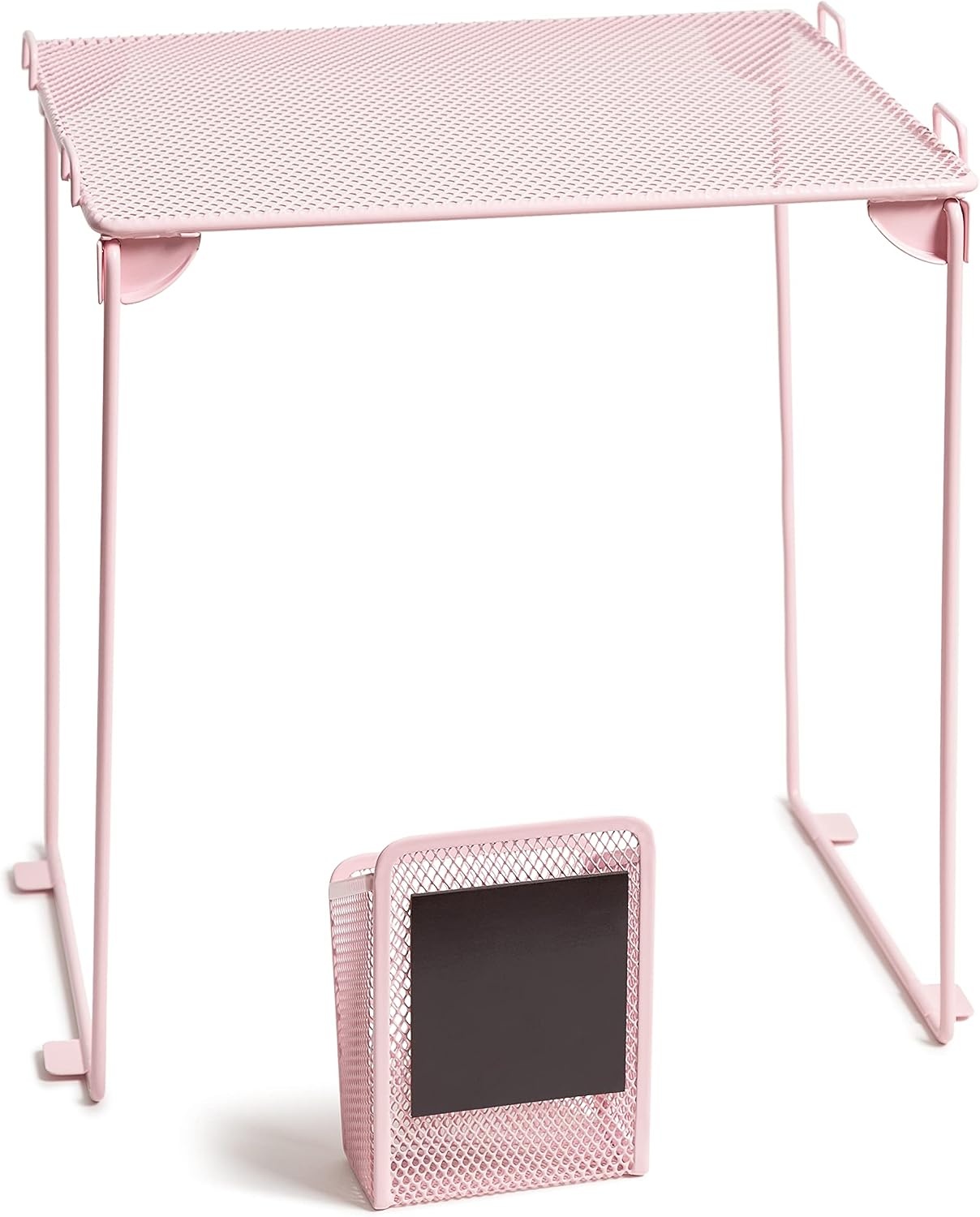 image:imageU Brands Blush Mesh Locker Organization Kit Includes Magnetic Cup and Folding Shelf 2 PiecesBlush