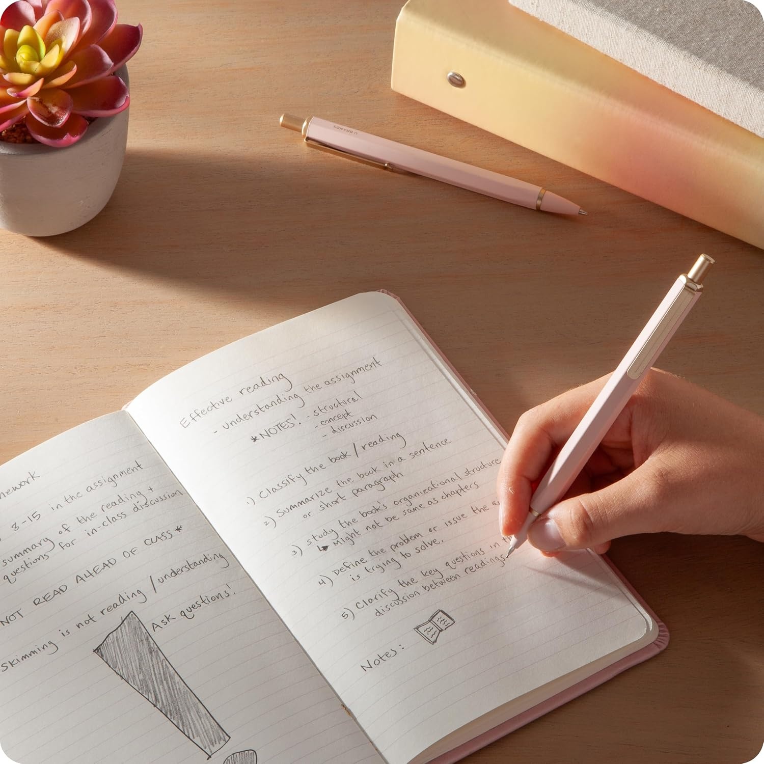 image:imageU Brands Cambria Mechanical Pencils Set of 2 Midnight Black Soft Touch Medium 07 mm Point Lead and Eraser RefillsBlush Pink