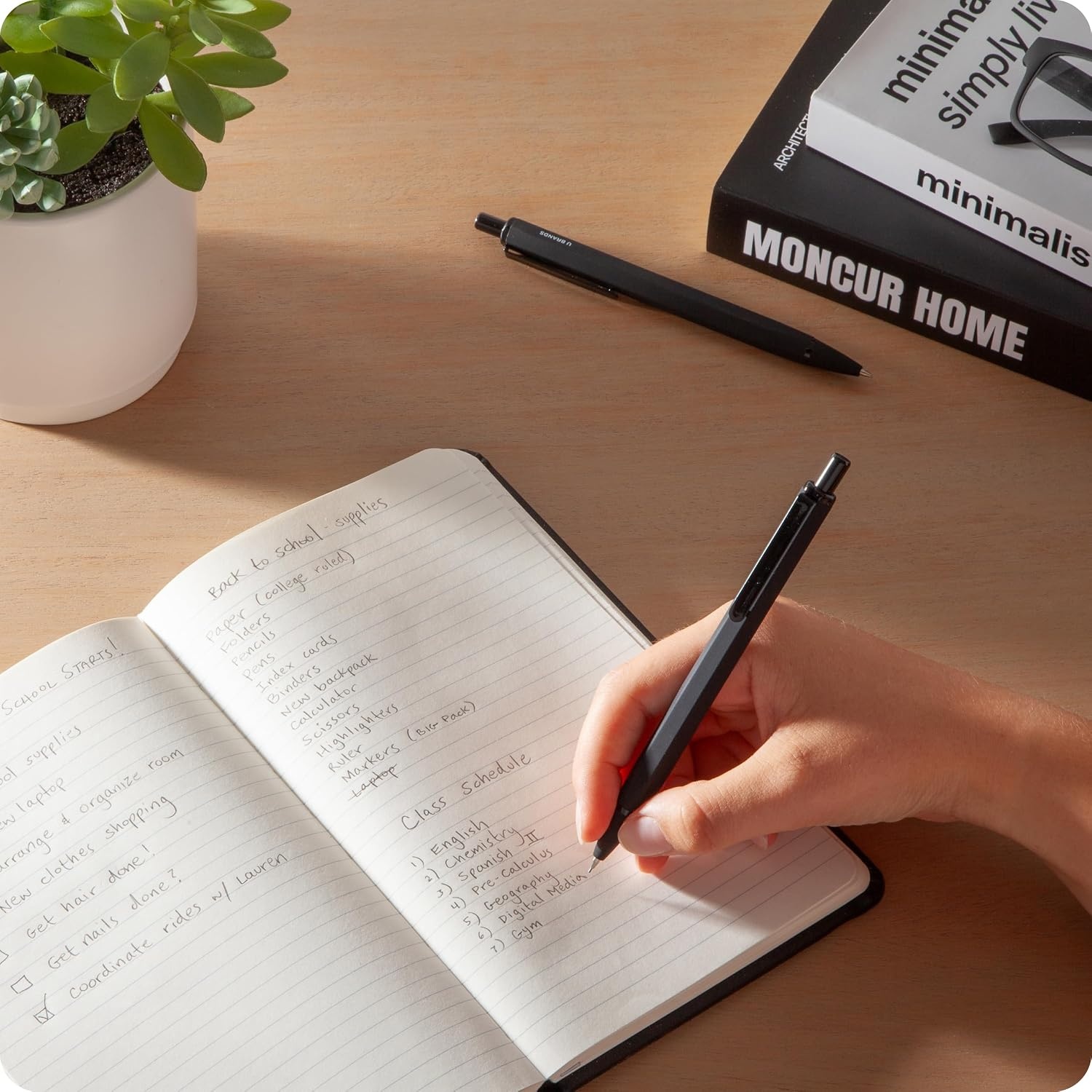image:imageU Brands Cambria Mechanical Pencils Set of 2 Midnight Black Soft Touch Medium 07 mm Point Lead and Eraser RefillsMidnight Black