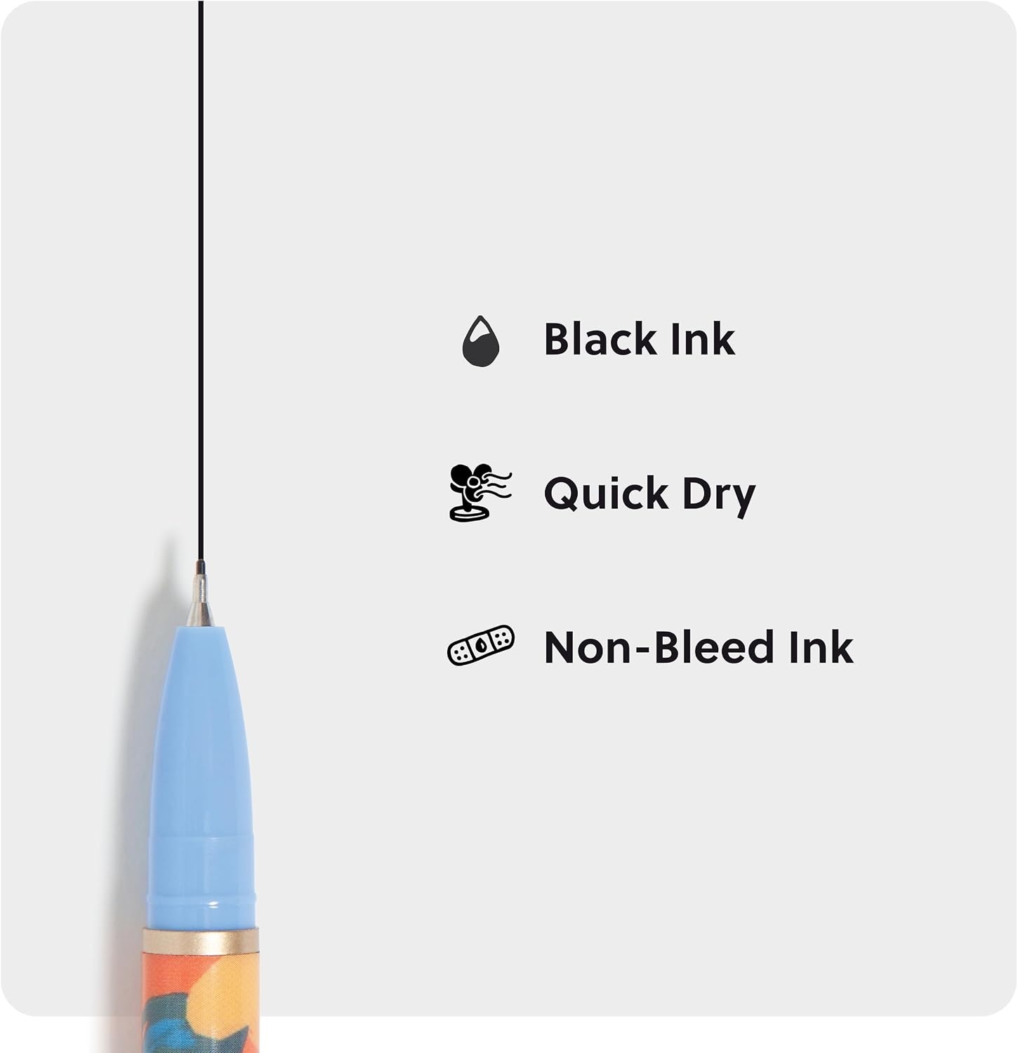 image:imageU Brands Catalina Felt Tip Pens Pen Set of 6 Black Ink Pens Artist Touch Medium 07 mm Point