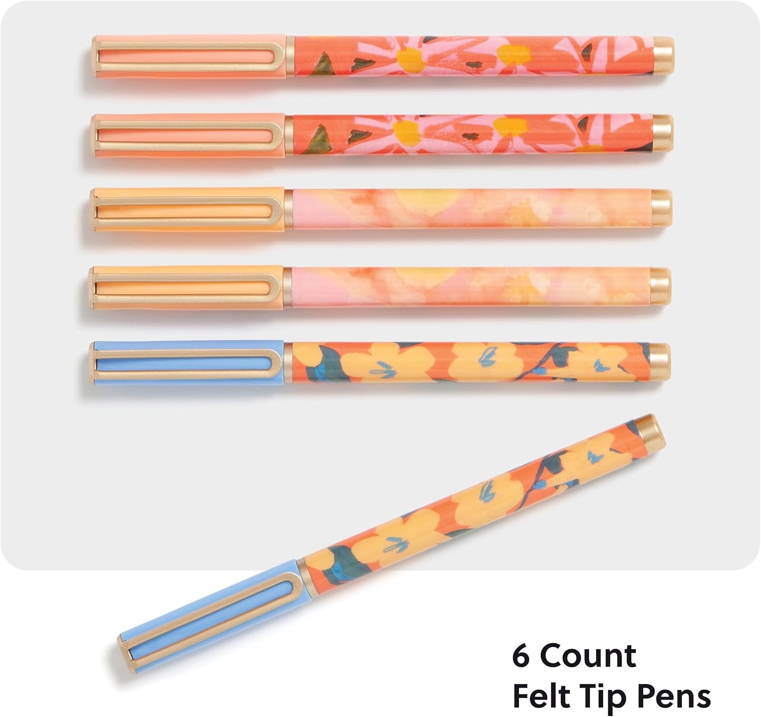 image:imageU Brands Catalina Felt Tip Pens Pen Set of 6 Black Ink Pens Artist Touch Medium 07 mm Point