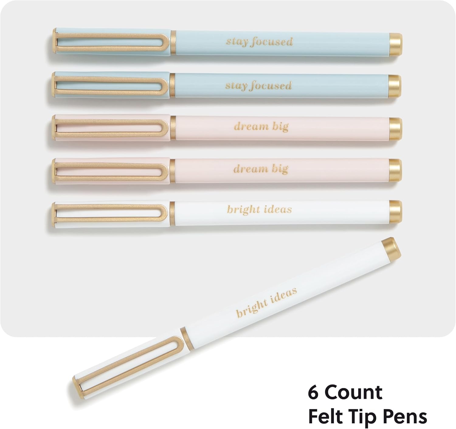 image:imageU Brands Catalina Felt Tip Pens Set of 6 Black Ink Pens Medium 07 mm Point Lucent DreamsEncouragement Message