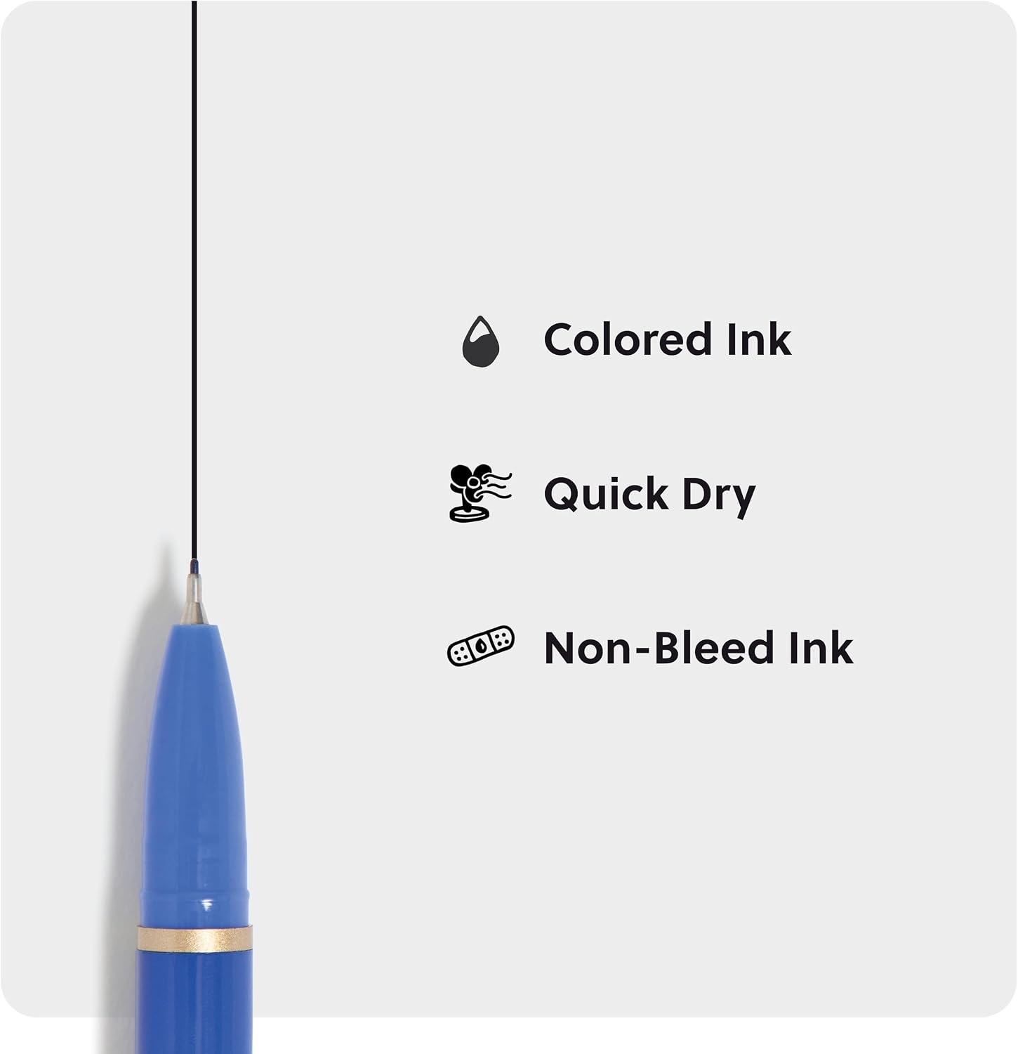 image:imageU Brands Catalina Felt Tip Pens Set of 6 Black Ink Pens Medium 07 mm Point Lucent DreamsOmbre Bright Tones