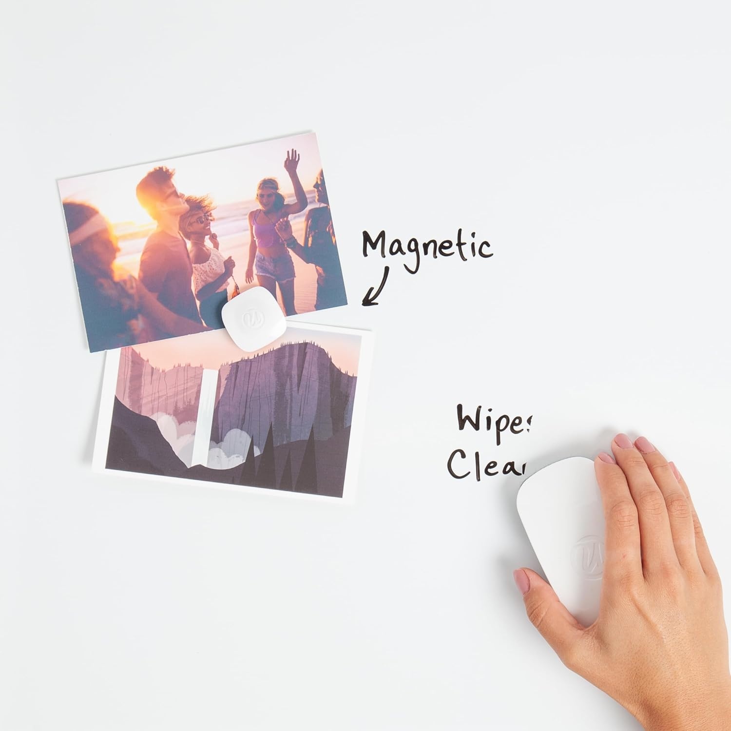image:imageU Brands Contempo Magnetic Dry Erase Board White Board Kit 11 x 16 White Modern Frame Includes Board Marker Magnets and MoreClassic White Value Set 11 x 16